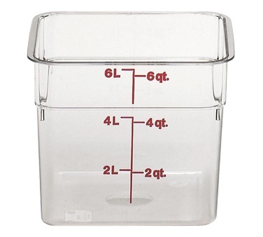 CM 6SFSCW 6 QUART CLEAR SQUARE CONTAINER   6EA/CS